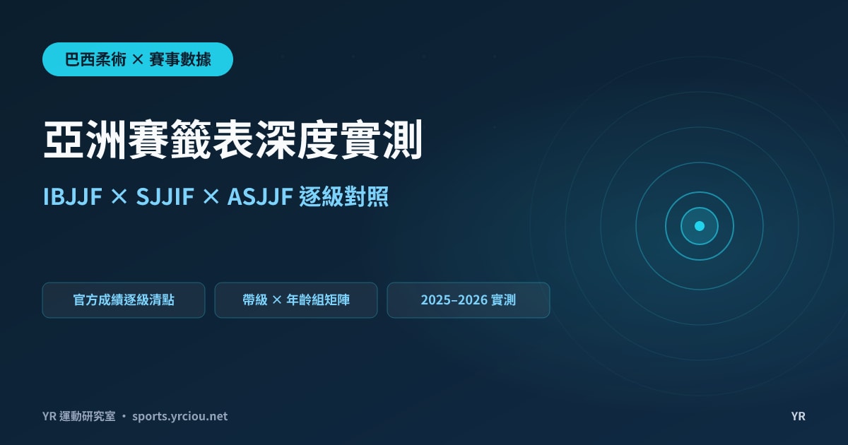 報名前先看籤表有幾人：亞洲三大柔術賽 IBJJF、SJJIF、ASJJF 帶級 × 年齡組深度實測與選賽指南