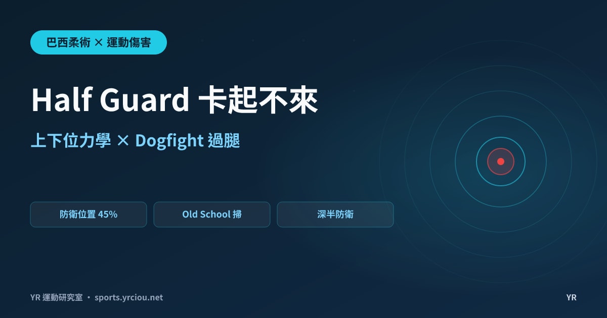 Half Guard 卡 5 分鐘起不來？BJJ 半防衛攻防力學、Dogfight 過腿與底位掃技成功率全解析