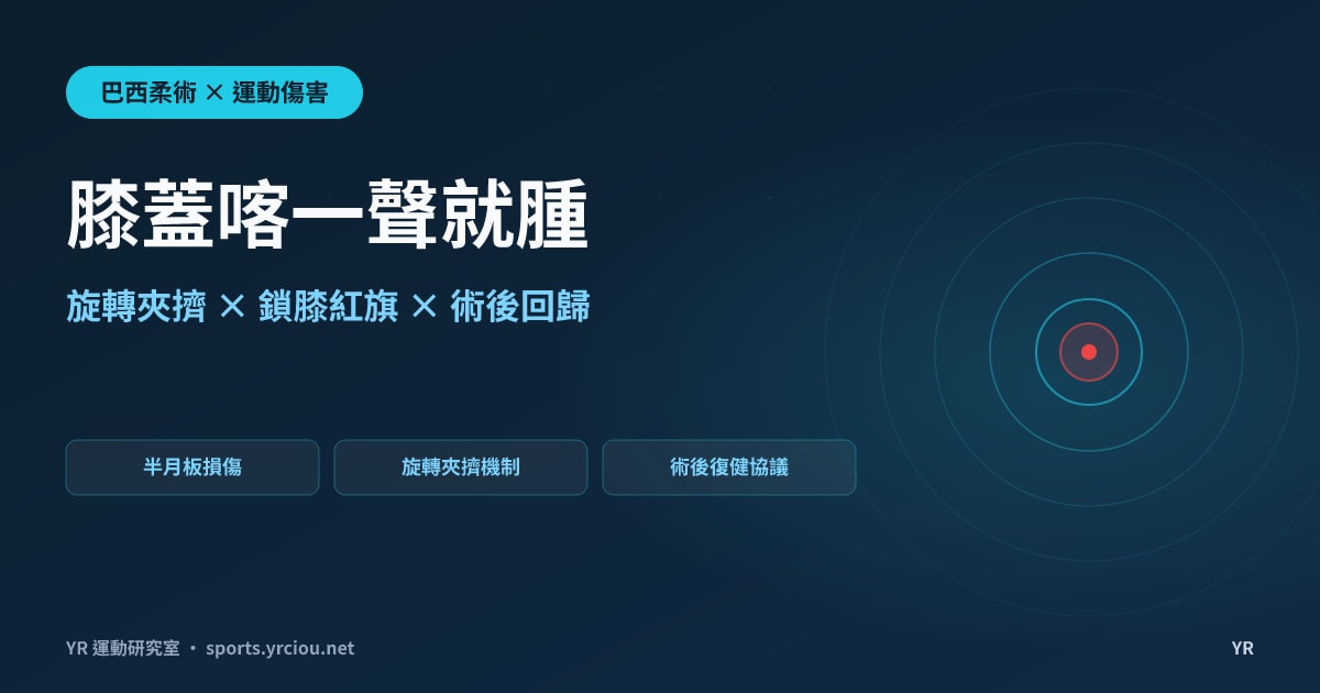 膝蓋喀一聲、蹲不下去就卡住？BJJ 半月板損傷的旋轉夾擠力學、鎖膝紅旗與術後回歸協議